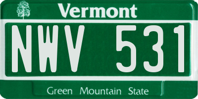 VT license plate NWV531