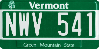 VT license plate NWV541