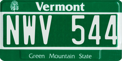 VT license plate NWV544