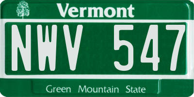 VT license plate NWV547
