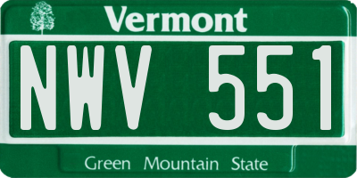 VT license plate NWV551