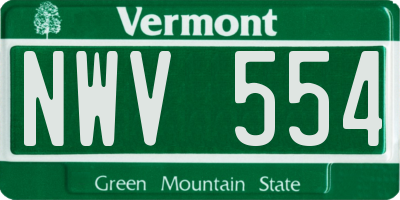 VT license plate NWV554