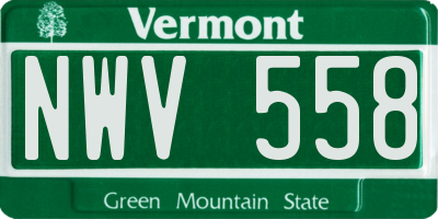 VT license plate NWV558