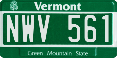 VT license plate NWV561