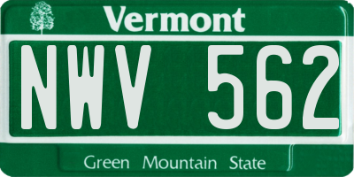 VT license plate NWV562