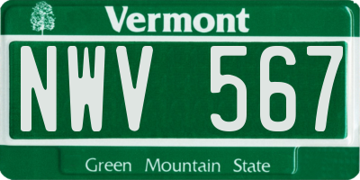 VT license plate NWV567
