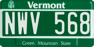 VT license plate NWV568