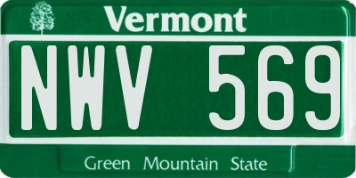 VT license plate NWV569