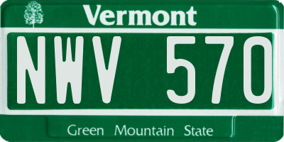 VT license plate NWV570