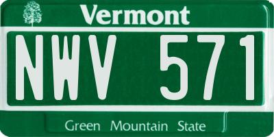 VT license plate NWV571