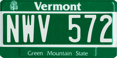 VT license plate NWV572