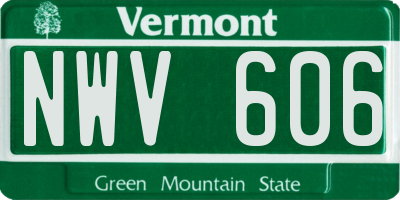 VT license plate NWV606
