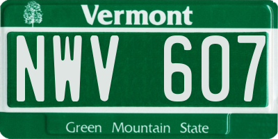 VT license plate NWV607