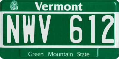 VT license plate NWV612