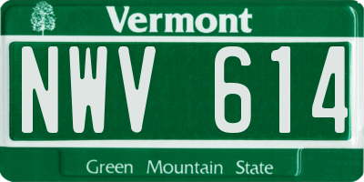 VT license plate NWV614