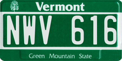 VT license plate NWV616