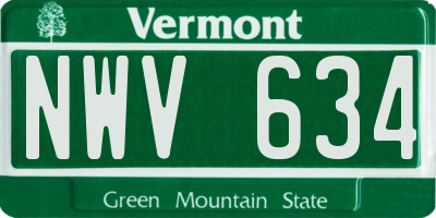 VT license plate NWV634