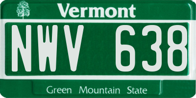 VT license plate NWV638
