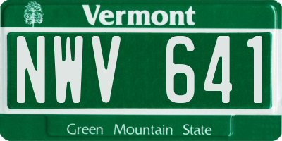 VT license plate NWV641