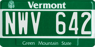VT license plate NWV642