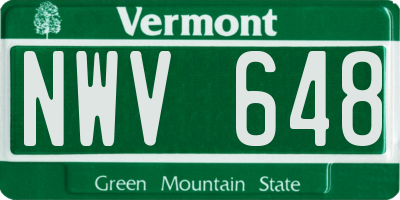 VT license plate NWV648