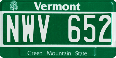 VT license plate NWV652