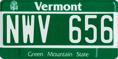 VT license plate NWV656