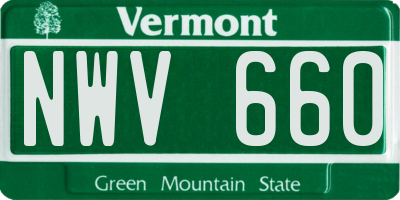 VT license plate NWV660