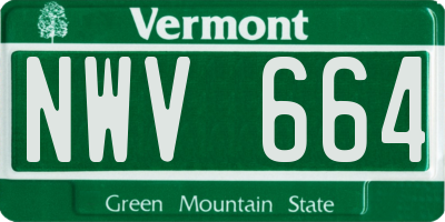 VT license plate NWV664