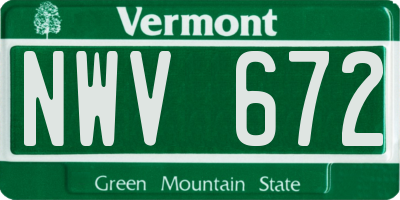 VT license plate NWV672