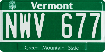 VT license plate NWV677