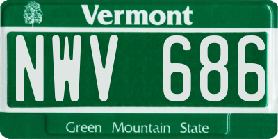 VT license plate NWV686