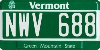 VT license plate NWV688