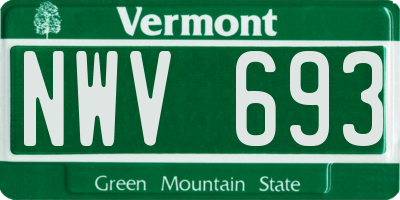 VT license plate NWV693