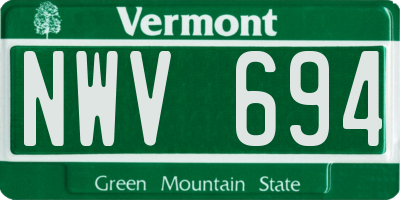 VT license plate NWV694