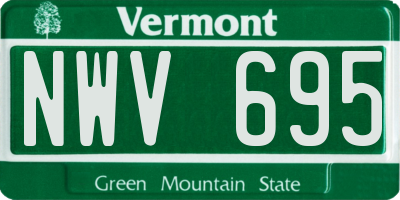VT license plate NWV695