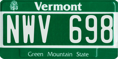 VT license plate NWV698