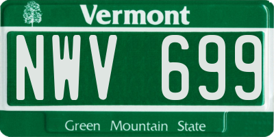 VT license plate NWV699