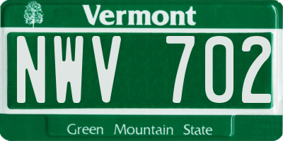 VT license plate NWV702