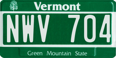 VT license plate NWV704