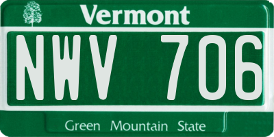 VT license plate NWV706