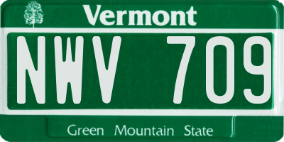 VT license plate NWV709