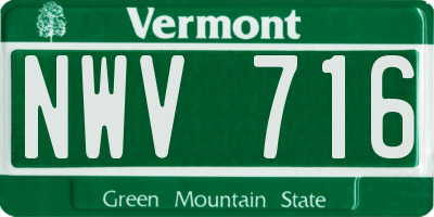 VT license plate NWV716