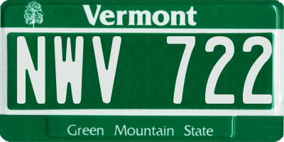 VT license plate NWV722