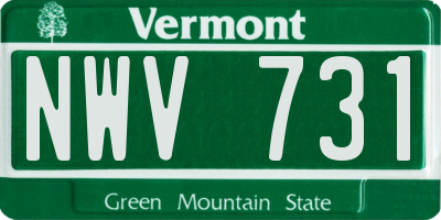 VT license plate NWV731