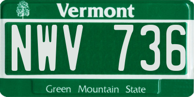 VT license plate NWV736