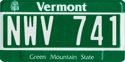 VT license plate NWV741