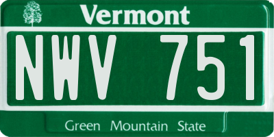 VT license plate NWV751