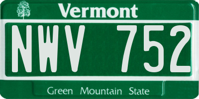 VT license plate NWV752