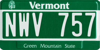 VT license plate NWV757